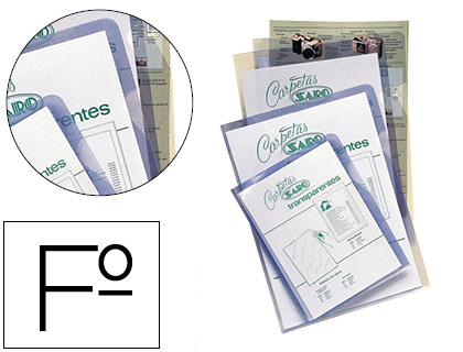 Carpeta dossier uñero Saro Folio PVC transparente
